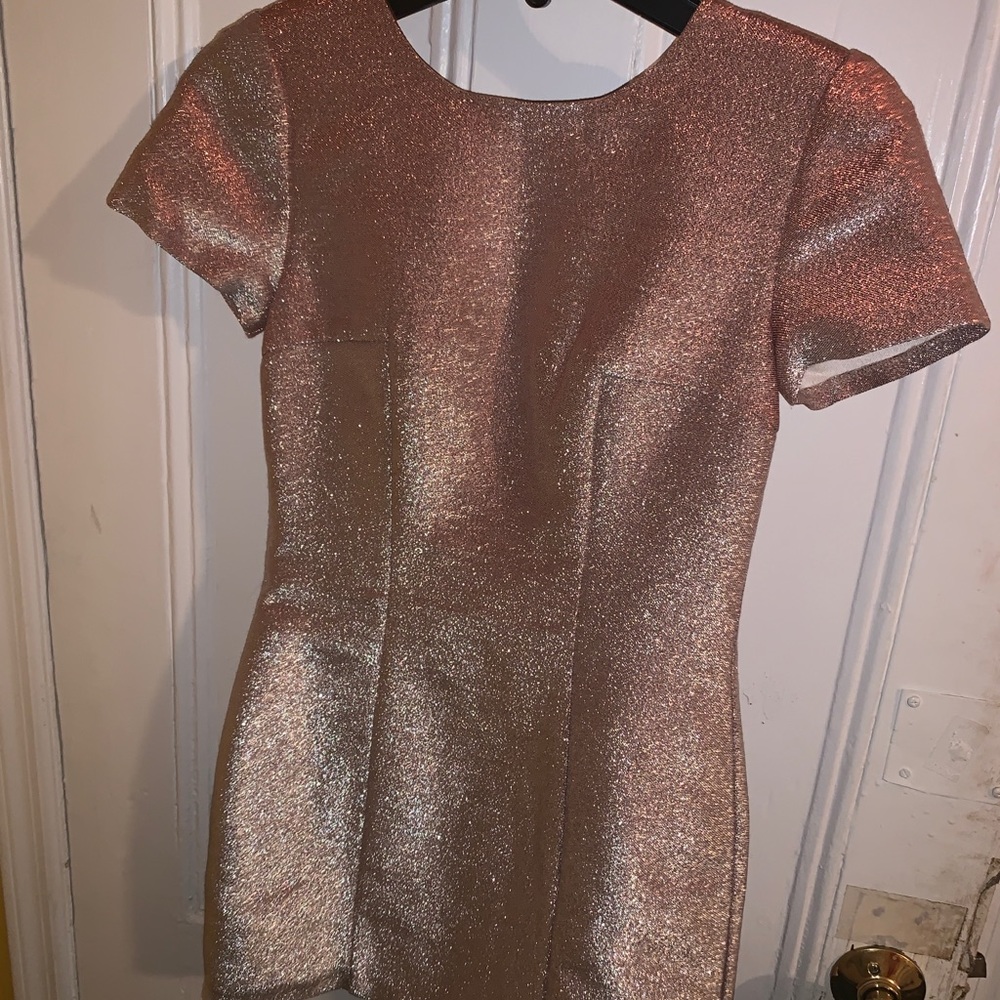 express pink low zip back dress